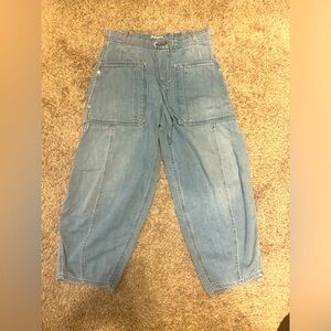 Free People We the Free Silverton Puddle Barrel Jeans Size XS